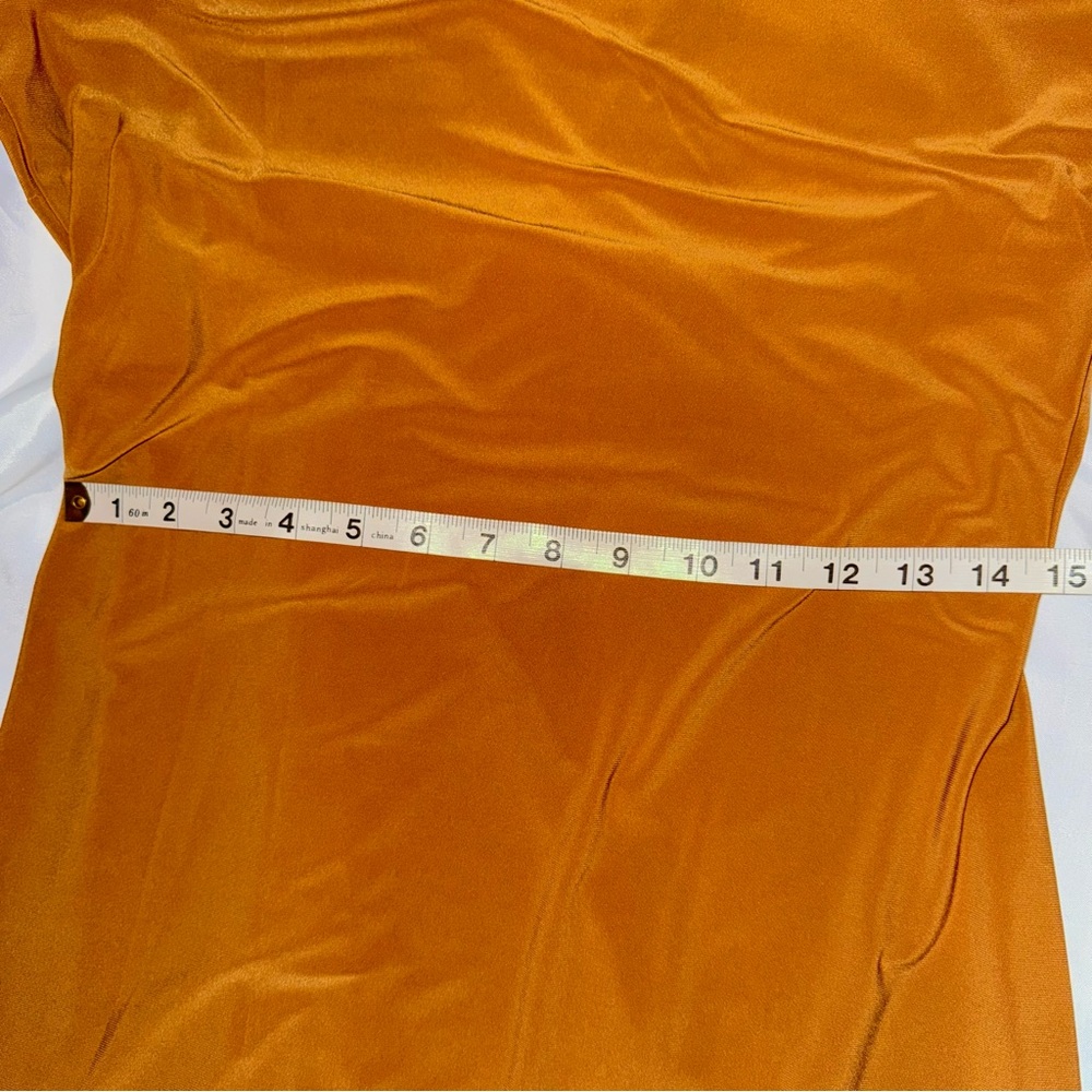Collared V-Neck Wrap Dress 3/4 Sleeve Mustard Camel Brown Fall/Autumn‎ Ladies - Picture 15 of 16
